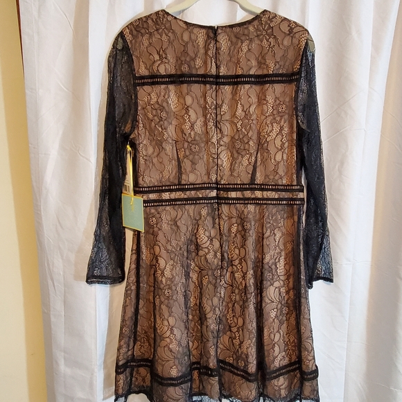 NWT CeCe Lace Overlay Dress 12 PETITE - Picture 2 of 7